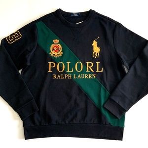 RARE POLO RALPH LAUREN ROYAL CREST SWEATSHIRT XL